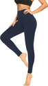 High Waisted Womens Black Workout Leggings - Running Tummy Control Yoga Pants